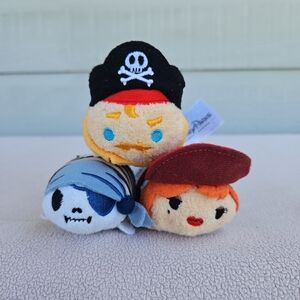 Disney Parks Pirates of the Caribbean Tsum Tsum Redhead Captain Skeleton Plush 3